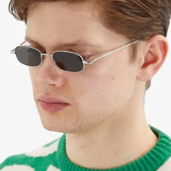 NEWGUCCI GG1648S 008 45 MICRO METAL SILVER SUNGLASSES